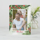 Helder Holliday-foto-kerstkaart Feestdagenkaart (Staand voorkant)