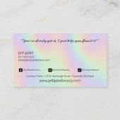 Helder holografisch apparaat haaruitval nagelachti visitekaartje (Achterkant)