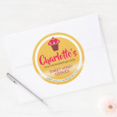 Helder honing geel rode cupcake cute baklabel ronde sticker (Envelop)