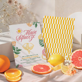 Helder Hoofdsqueeze Citrus Bruidsmeisjesfeestje Kaart