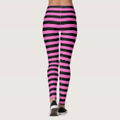Helder Hot Pink en Black Striped Leggings (Achterkant)