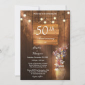 Helder houten uitnodiging voor 50-jarig huwelijksj (Voorkant)