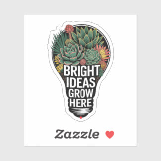 Helder ideeën groeien hier Succulente Plant Licht Sticker