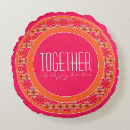 Helder inspirerend en kleurrijk rond kussen