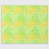 Helder kalkgroen citruscitruscitroenpatroon cadeaupapier (Vlak)