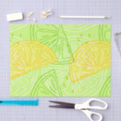 Helder kalkgroen citruscitruscitroenpatroon tissuepapier (Craft)