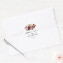 Helder karmozijnrode bordeauxrode bloemen envelopp