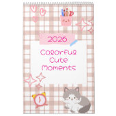 Helder Kawaii Kitty Kunstkalender Kalender (Hoes)
