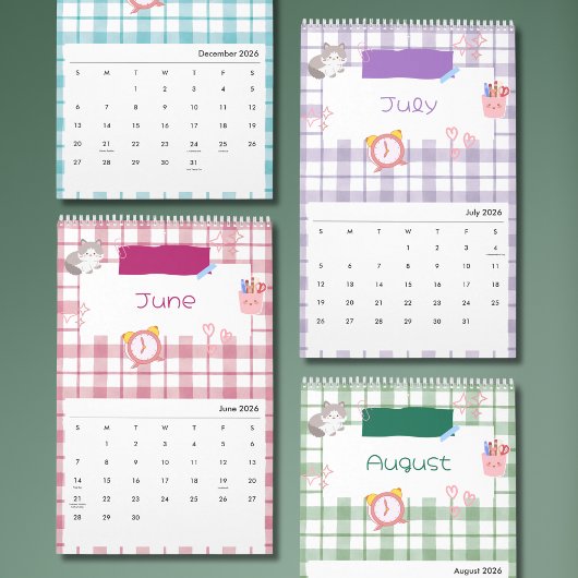 Helder Kawaii Kitty Kunstkalender Kalender