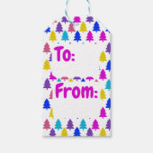 Helder kerstboom patroon cadeaulabel (Voorkant)