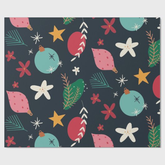 Helder kerstfeest cadeaupapier (Vlak)