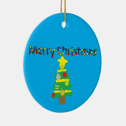 Helder kerstfeest keramisch ornament (Rechts)