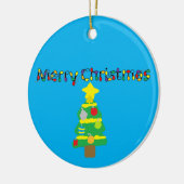 Helder kerstfeest keramisch ornament (Links)