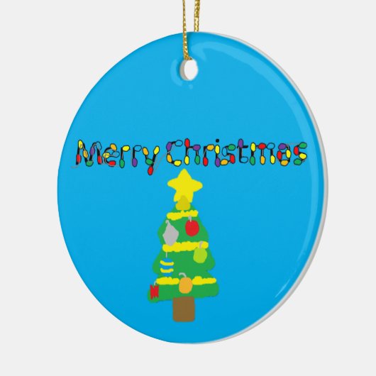 Helder kerstfeest keramisch ornament (Links)