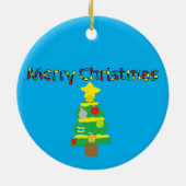 Helder kerstfeest keramisch ornament (Achterkant)