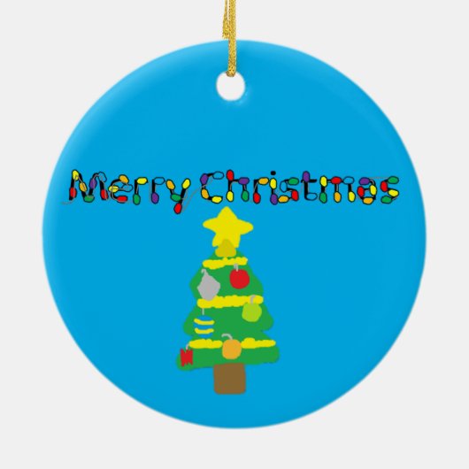 Helder kerstfeest keramisch ornament (Achterkant)