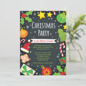 Helder kerstfeest uitnodiging (Staand voorkant)