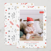 Helder kerstfeestfoto's Ho Feestdagenkaart (Voorkant / Achterkant)