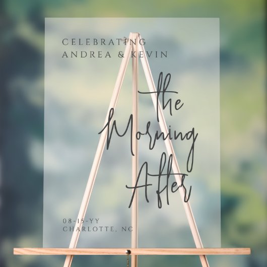 Helder Klasse Teken voor de Ochtend Na de Trouwdag Acryl Bord (Neutraal)