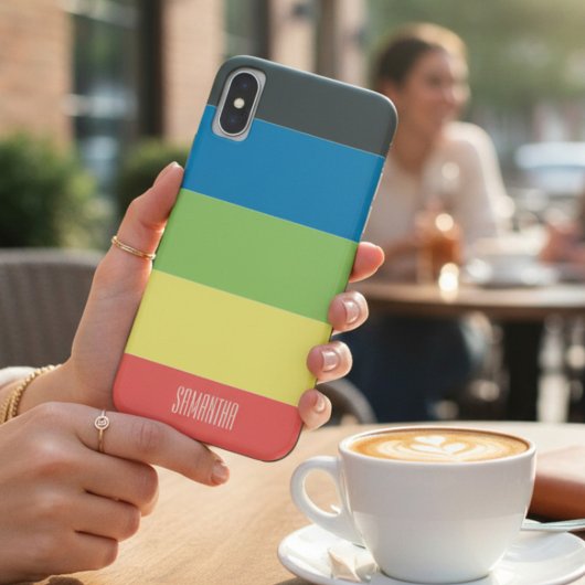 Helder Kleurblok Naam Case-Mate iPhone Case