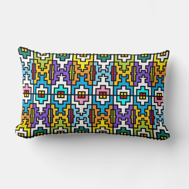 Helder kleuren Afrikaans patroon Kussen (Voorkant)