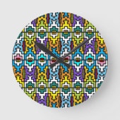 Helder kleuren Afrikaans patroon Ronde Klok (Voorkant)