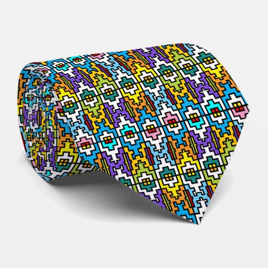 Helder kleuren Afrikaans patroon Stropdas (Opgerold)