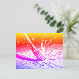 Helder kleuren Grafische stijl kwast verf spatten Briefkaart