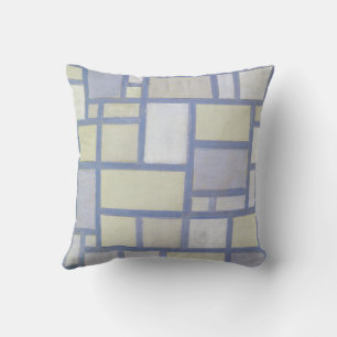 Helder kleuren grijze lijnen Piet Mondrian Kussen