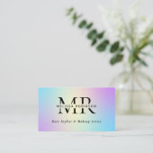 Helder Kleuren Ombre Gradiënt Monogram & QR Code Visitekaartje (Staand voorkant)