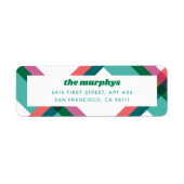 Helder kleurenblok gelegd retouradreslabel etiket (Voorkant)