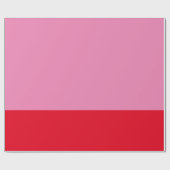 Helder kleurenblok Solid Stripe Patroon Roze Rood Cadeaupapier (Vlak)
