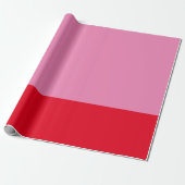 Helder kleurenblok Solid Stripe Patroon Roze Rood Cadeaupapier (Uitgerold)