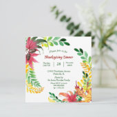 Helder Kleurig Blad Frame Thanksgiving Dinner Kaart (Staand voorkant)