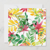 Helder Kleurig Blad Frame Thanksgiving Dinner Kaart (Achterkant)