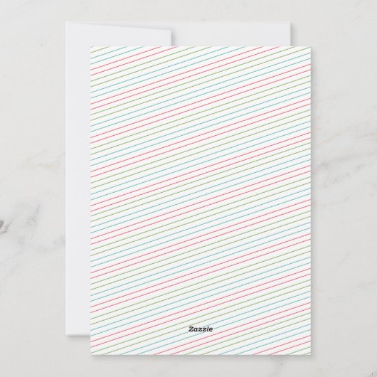 Helder kleurrijk 4-fotoblauw kerstfeest feestdagenkaart (Achterkant)