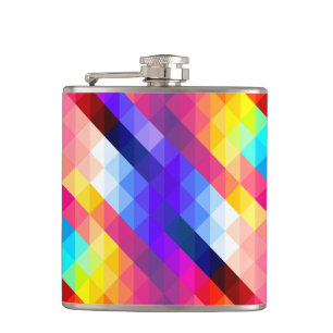 Helder Kleurrijk Abstract Geometrisch Patroon Heupfles