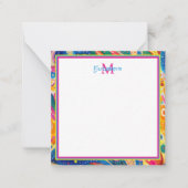 Helder kleurrijk Abstract geometrisch recept Notitiekaartje (Voorkant)