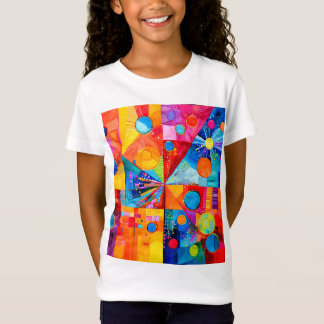 Helder kleurrijk abstract t-shirt