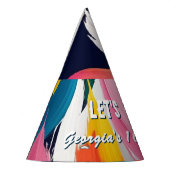 Helder kleurrijk Abstract verfeffect gepersonalise Feesthoedjes (Links)