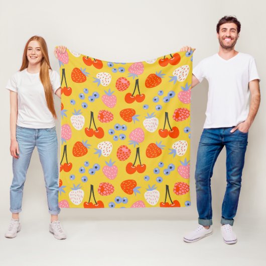 Helder kleurrijk besvruchten patroon fleece deken (In situ)