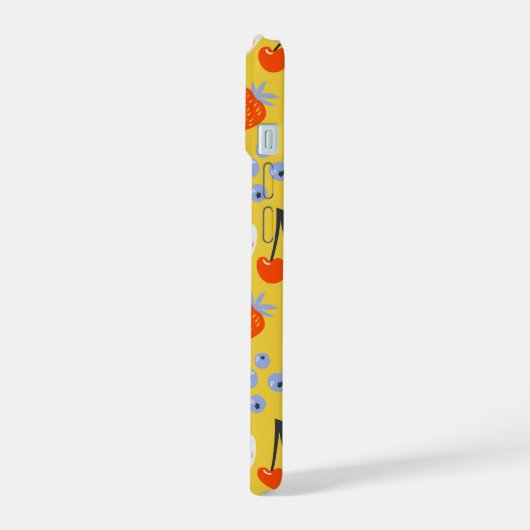 Helder kleurrijk besvruchten patroon iPhone 15 case (Linkerkant)