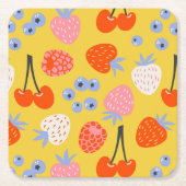 Helder kleurrijk besvruchten patroon kartonnen onderzetters (Voorkant)
