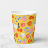 Helder kleurrijk besvruchten patroon papieren bekers (Achterkant)