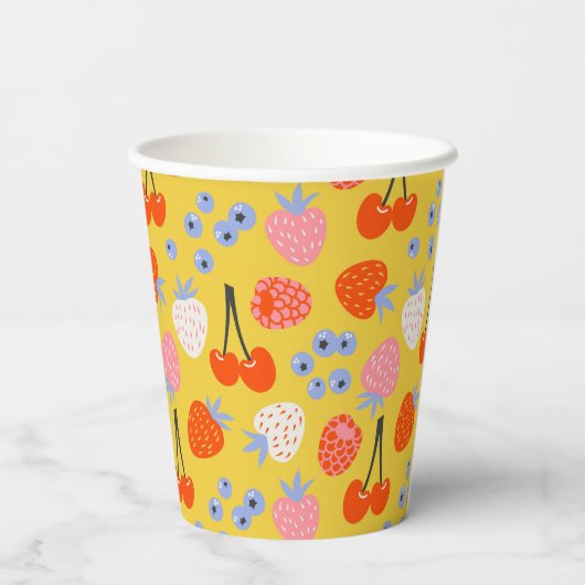 Helder kleurrijk besvruchten patroon papieren bekers (Achterkant)