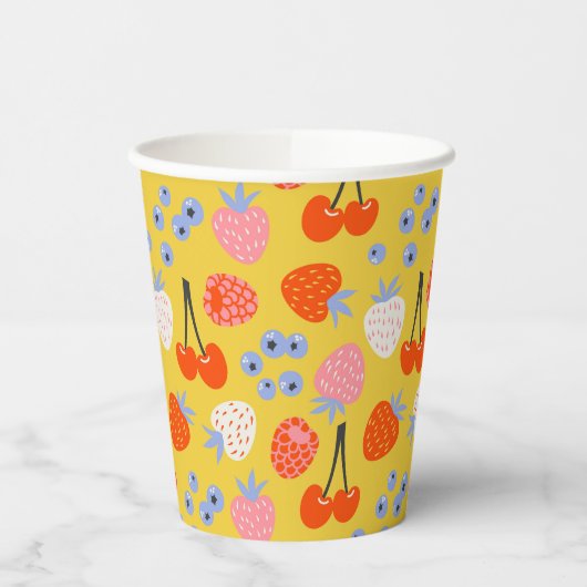 Helder kleurrijk besvruchten patroon papieren bekers (Links)