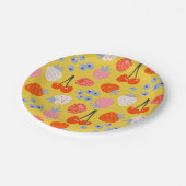 Helder kleurrijk besvruchten patroon papieren bordje (Gekanteld)
