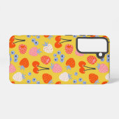 Helder kleurrijk besvruchten patroon samsung galaxy hoesje (Achterkant horizontaal)