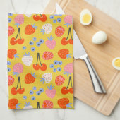 Helder kleurrijk besvruchten patroon theedoek (Quarter Fold)