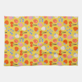 Helder kleurrijk besvruchten patroon theedoek (Horizontaal)